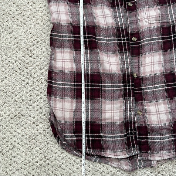American Eagle Ahh-Mazingly Soft Boyfriend Plaid Flannel Button Down Shirt - Picture 10 of 11